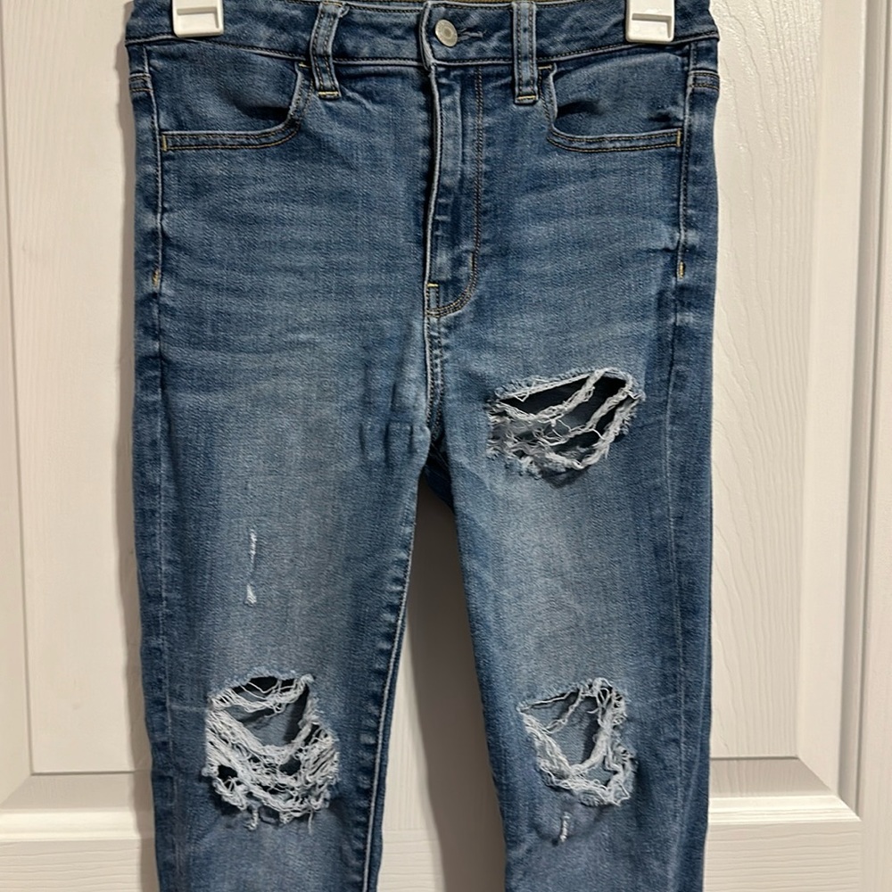 American Eagle High Rise Blue Jeans Super Stretch